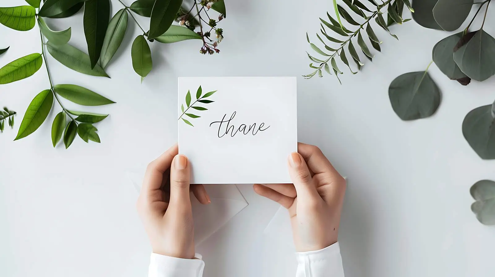 Girl Holding Card in Minimal Composition — free download from Dotvec