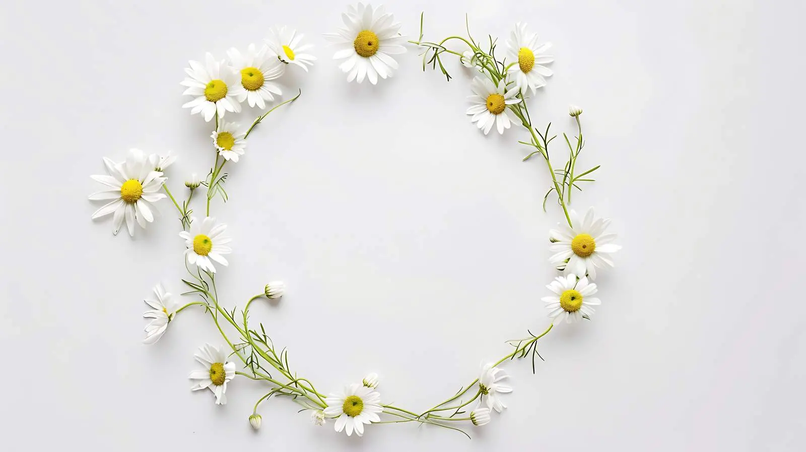 Elegant White Daisy Chamomile Wreath Design — free download from Dotvec
