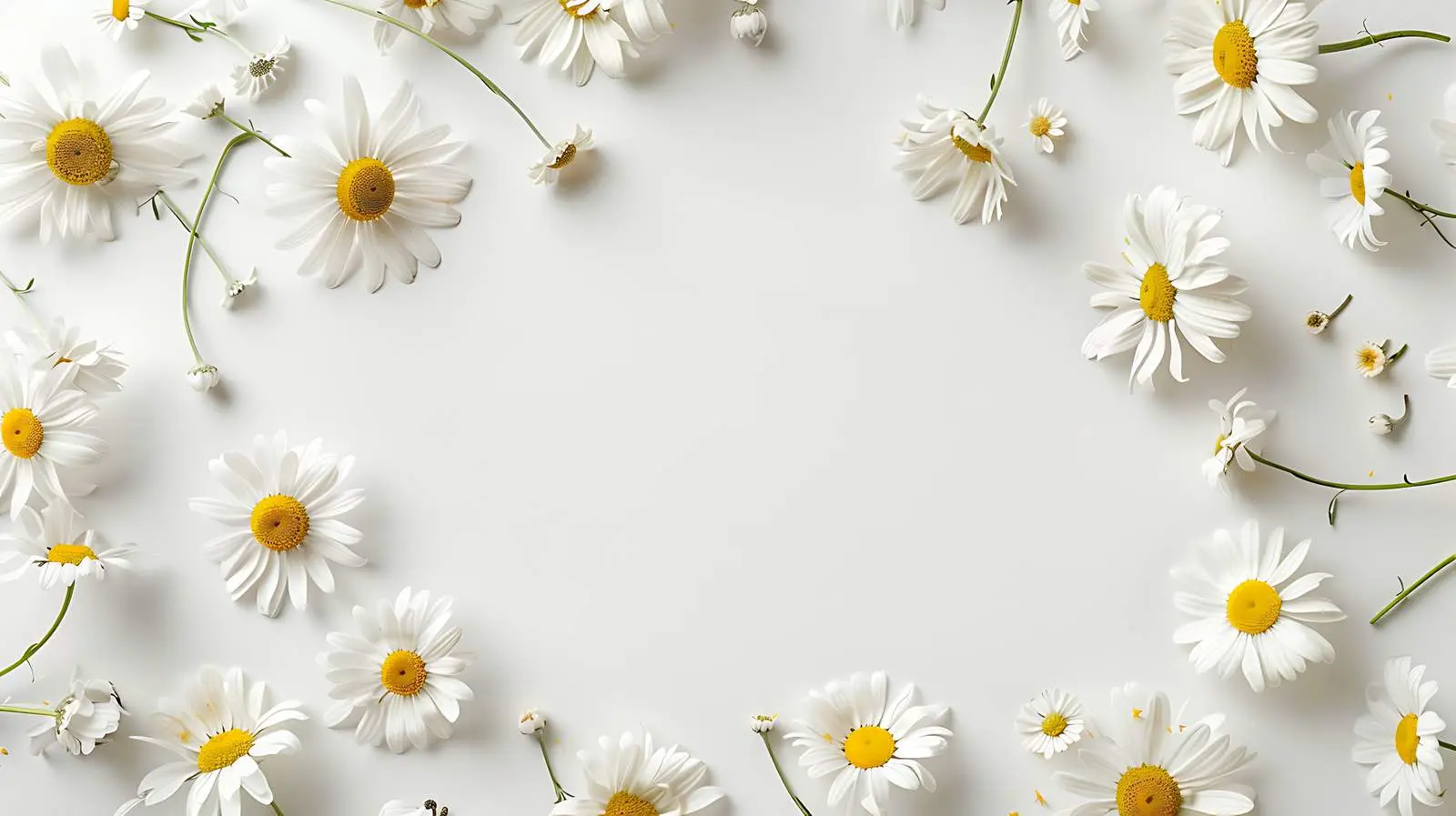 Minimal White Daisy Chamomile Wreath Design — free download from Dotvec