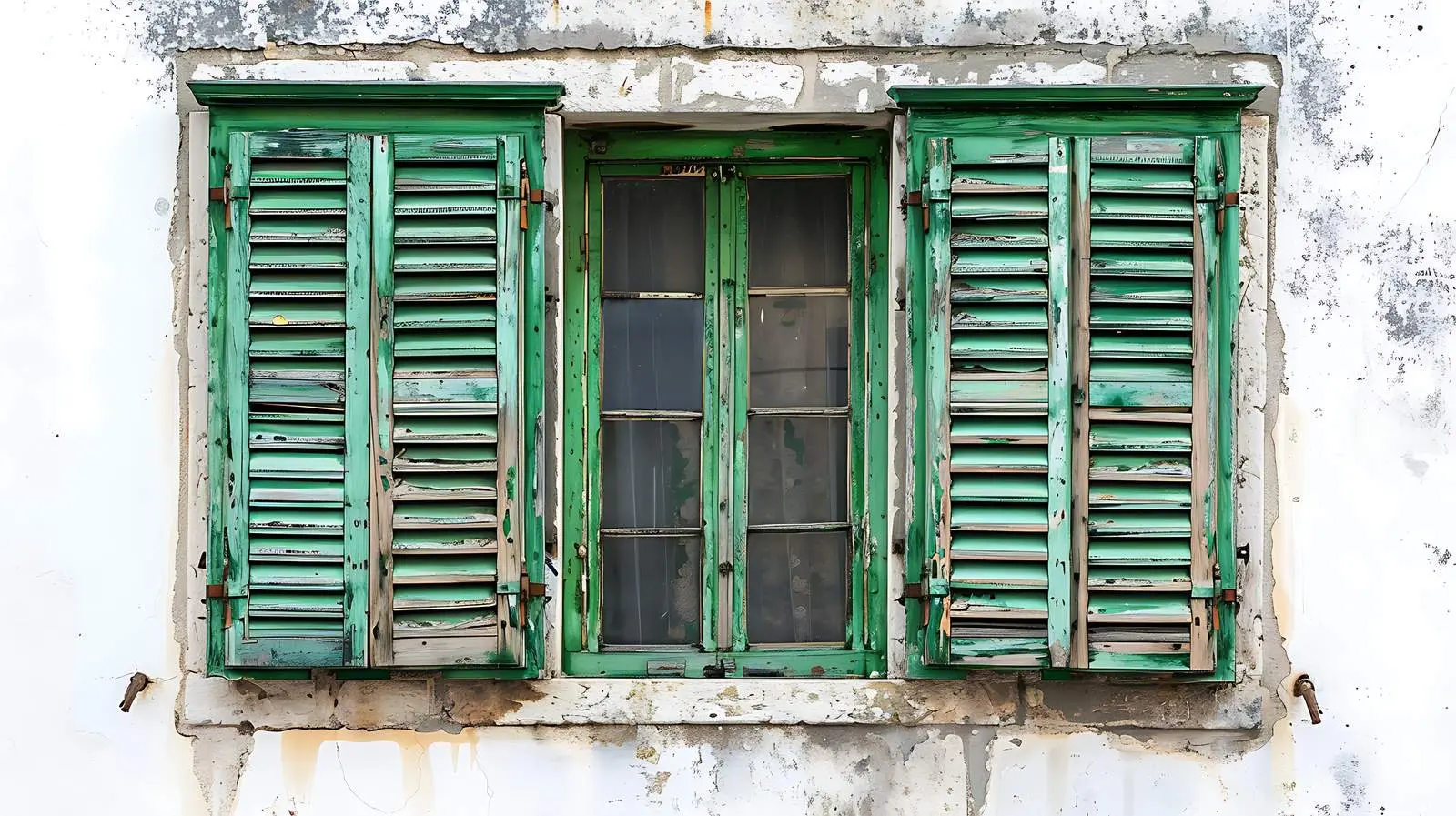Charming Green Wood Shutters in Travel Aesthetic — free download from Dotvec
