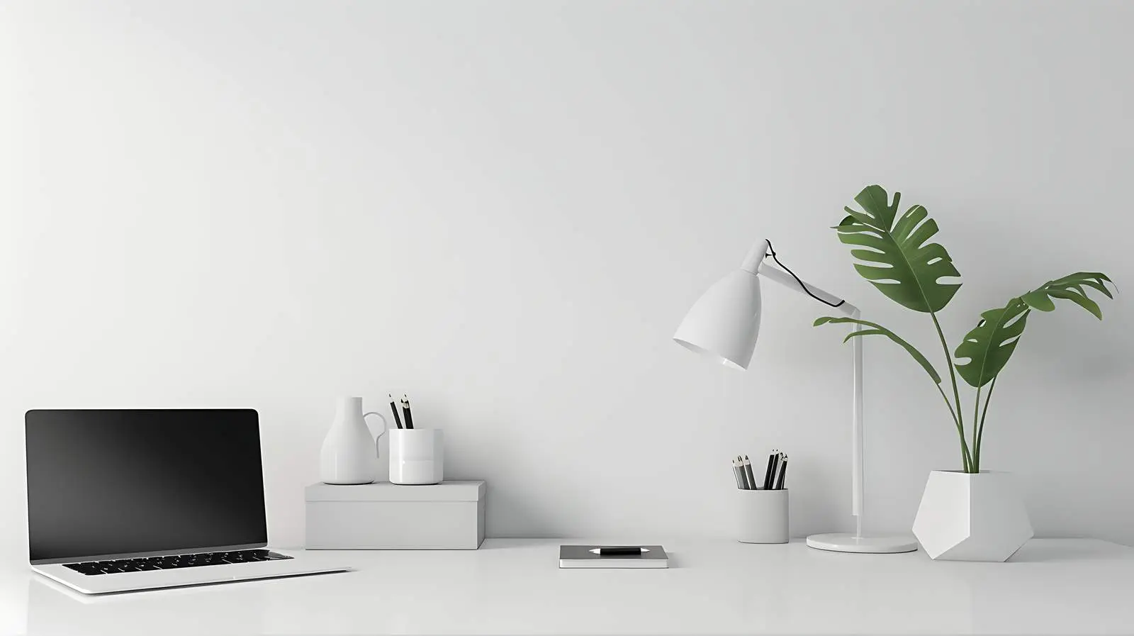 Minimalist Home Office Desk with Laptop and Coffee — free download from Dotvec