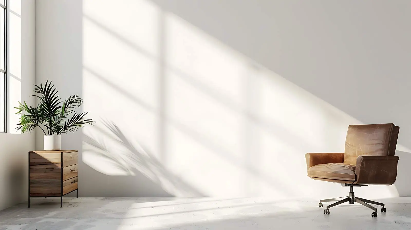 Minimalist Home Office Desk with Laptop and Flowers — free download from Dotvec