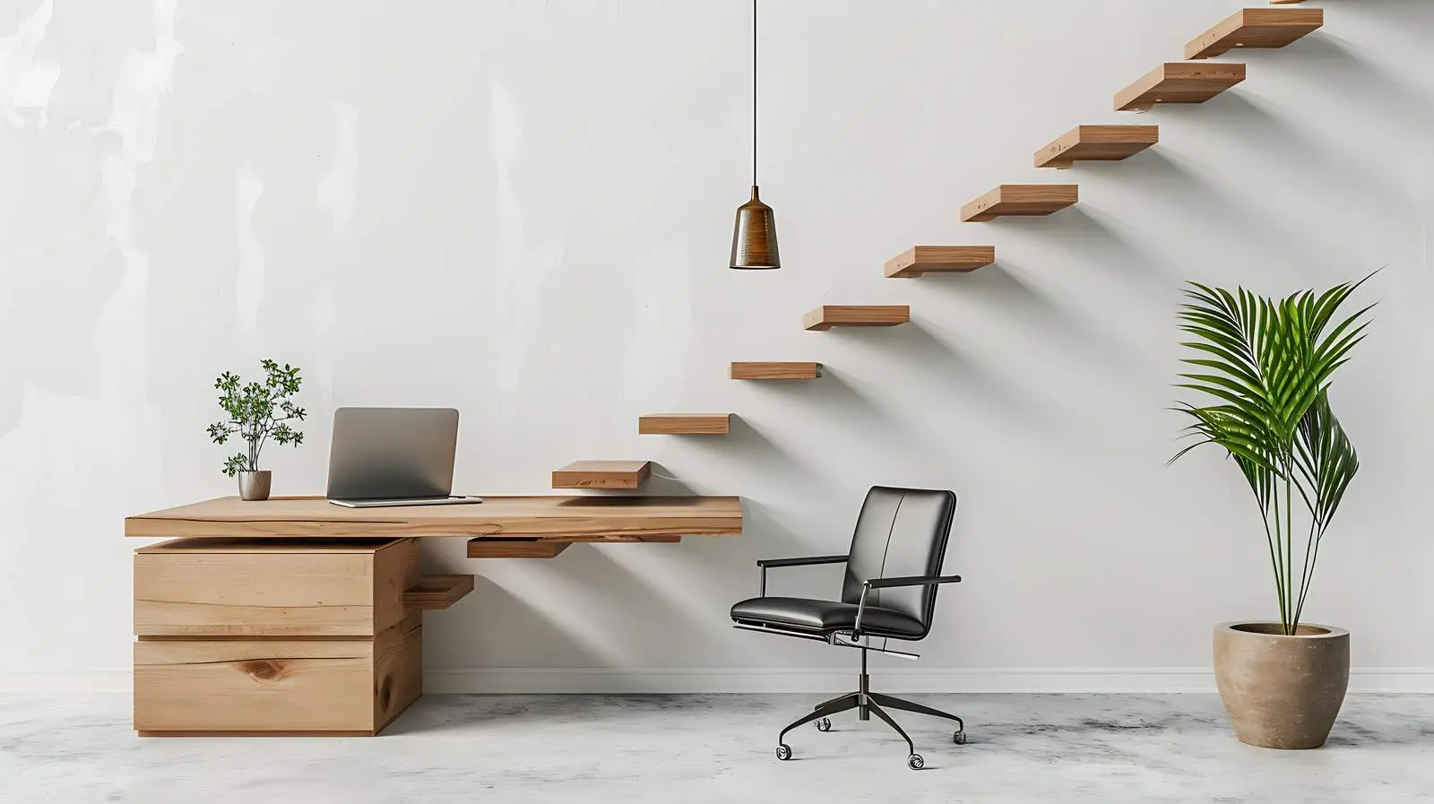 Minimalist Modern Home Office Workspace with Laptop — free download from Dotvec