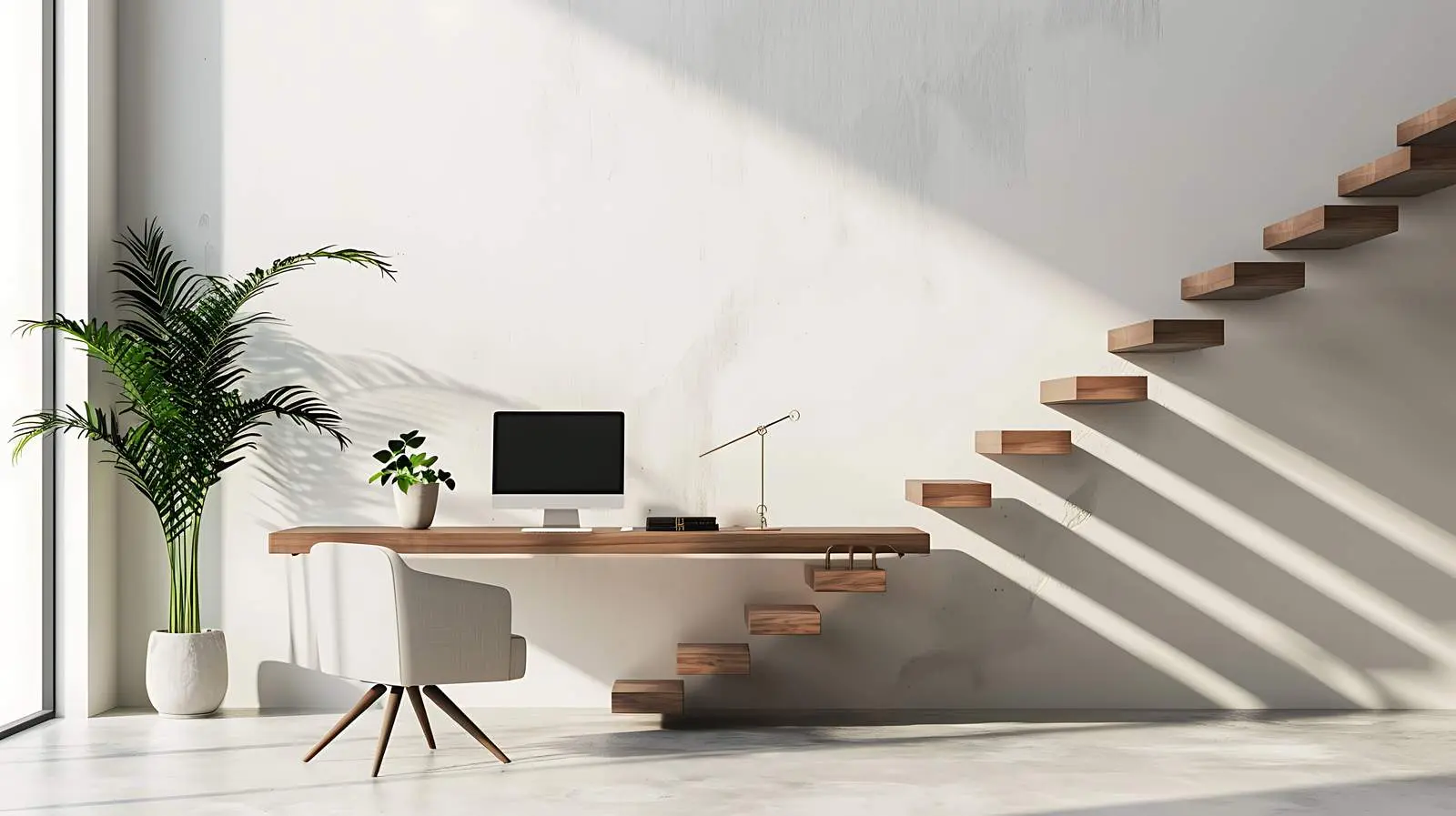 Minimalist Modern Home Office Workspace with Laptop — free download from Dotvec