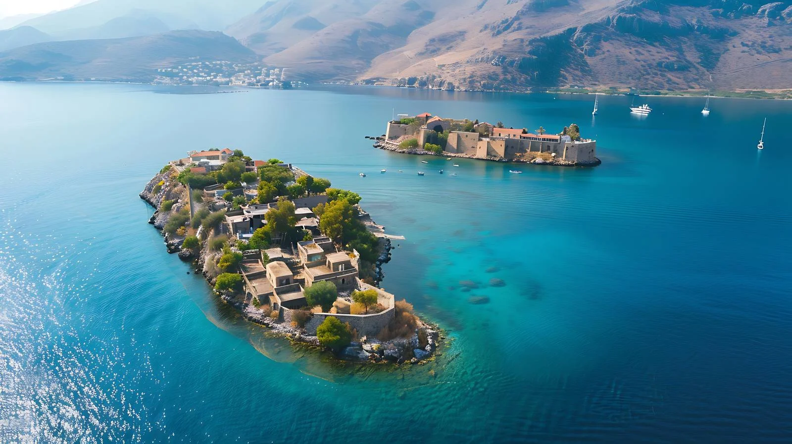 Aerial View of Mirabello Bay with Spinalonga — free download from Dotvec