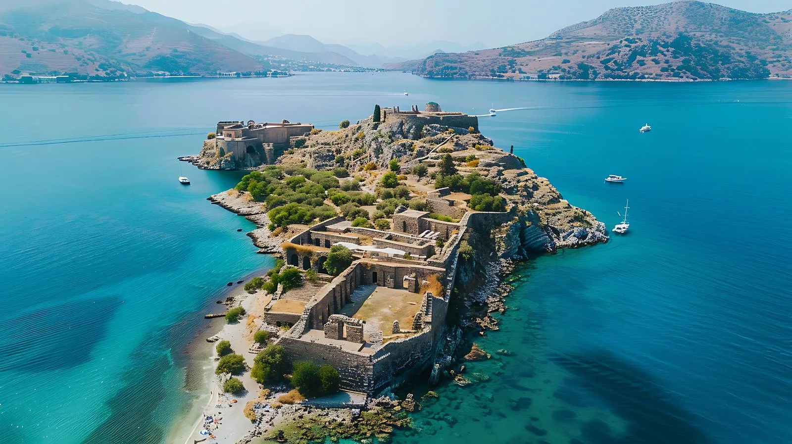 Aerial View of Mirabello Bay with Spinalonga — free download from Dotvec