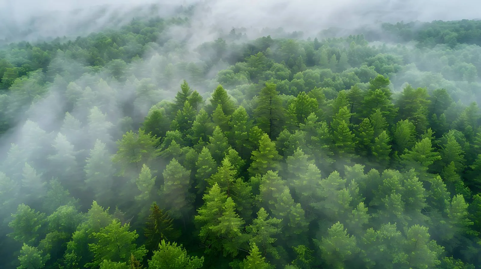 Aerial Mist Over Isolated Forest — free download from Dotvec