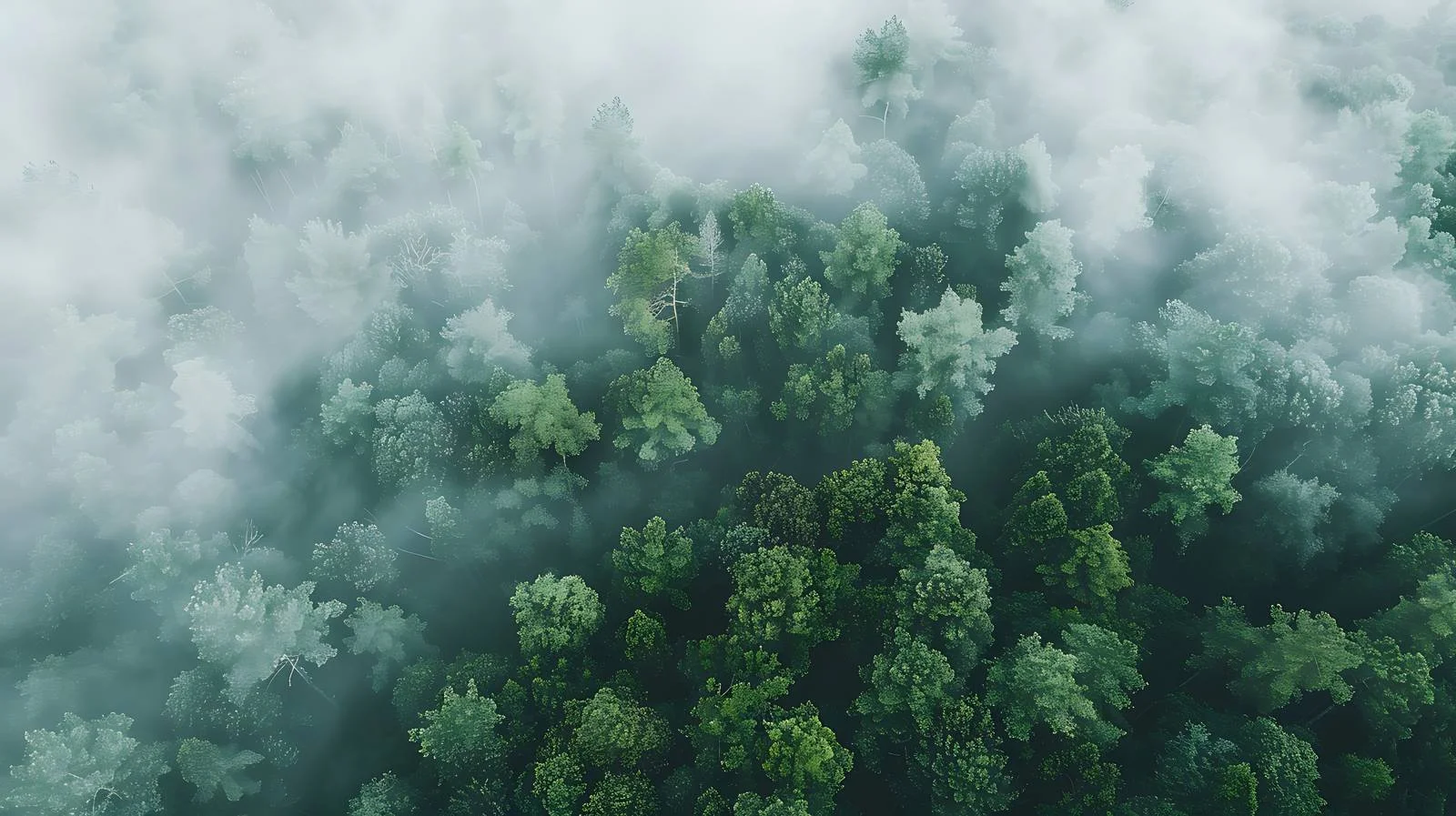 Aerial View of Misty Forest Clearing — free download from Dotvec