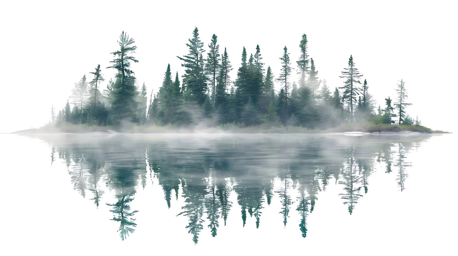 Tranquil Misty Boundary Waters Lake Panorama — free download from Dotvec