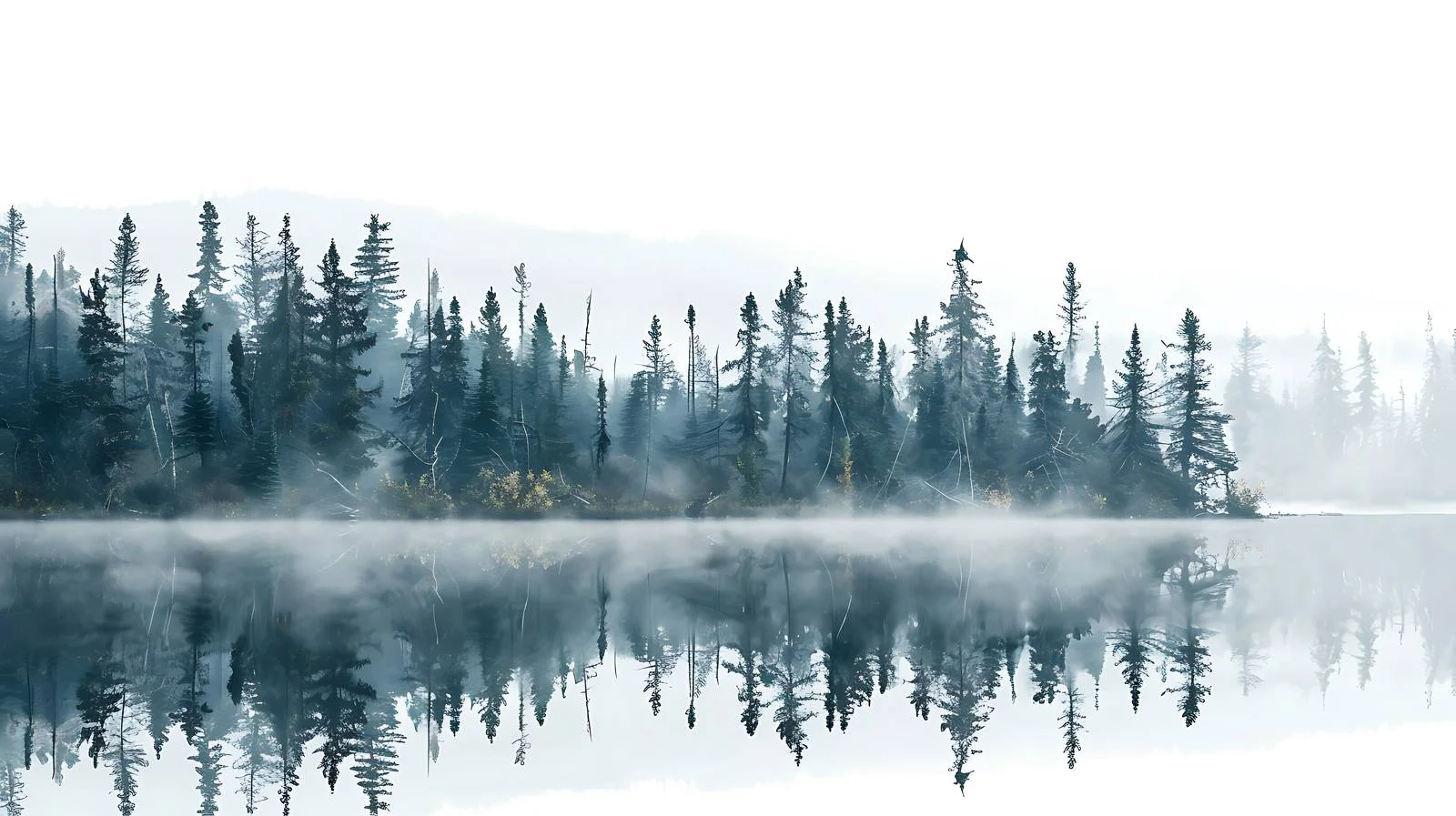 Tranquil Misty Boundary Waters Lake Panorama — free download from Dotvec