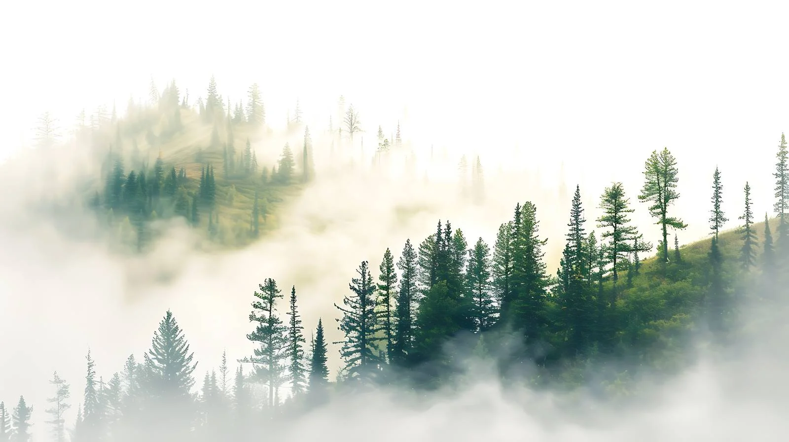 Serene Morning Glow in Misty Hillside — free download from Dotvec