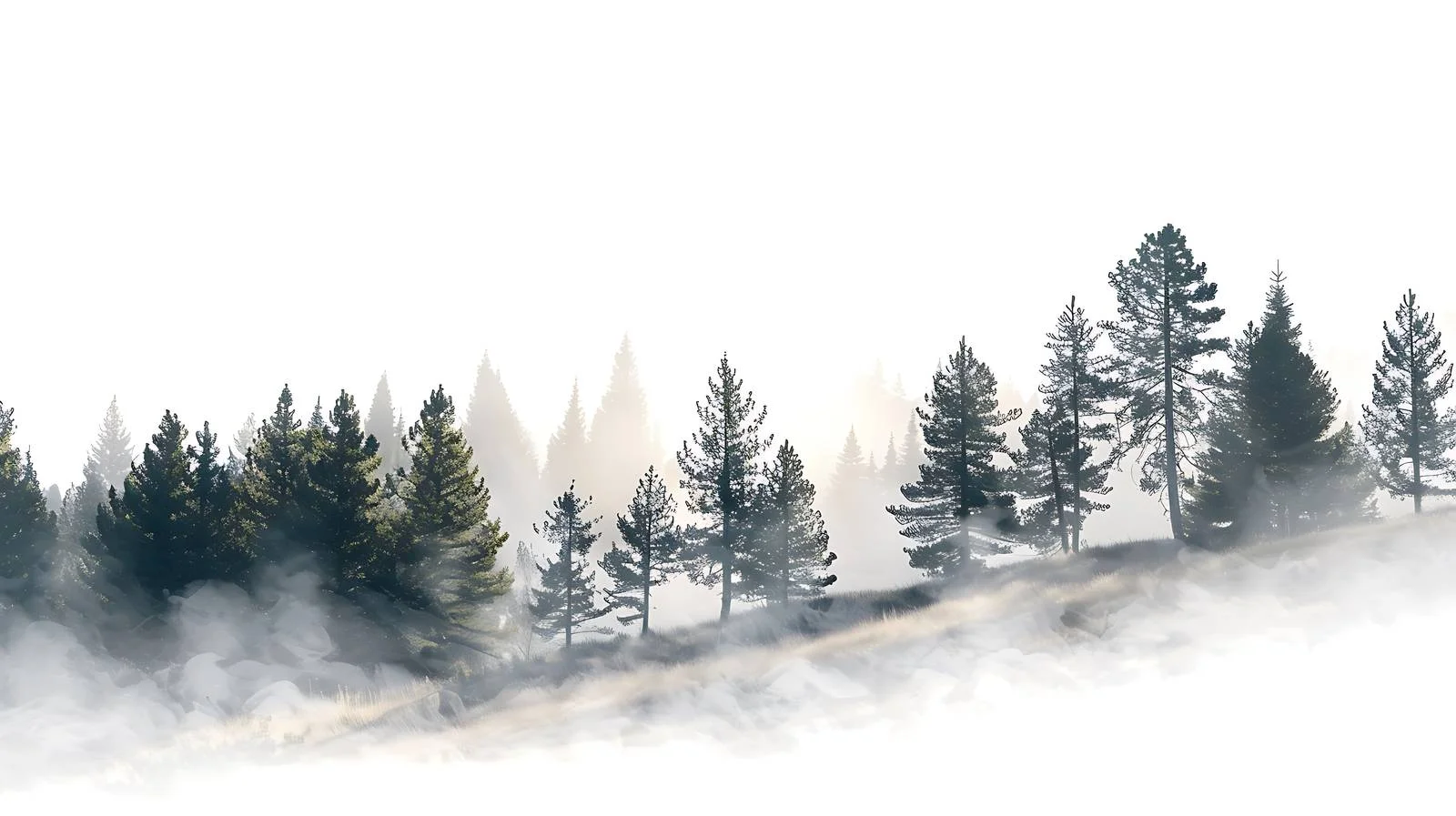 Serene Morning Glow Over Misty Hillside — free download from Dotvec