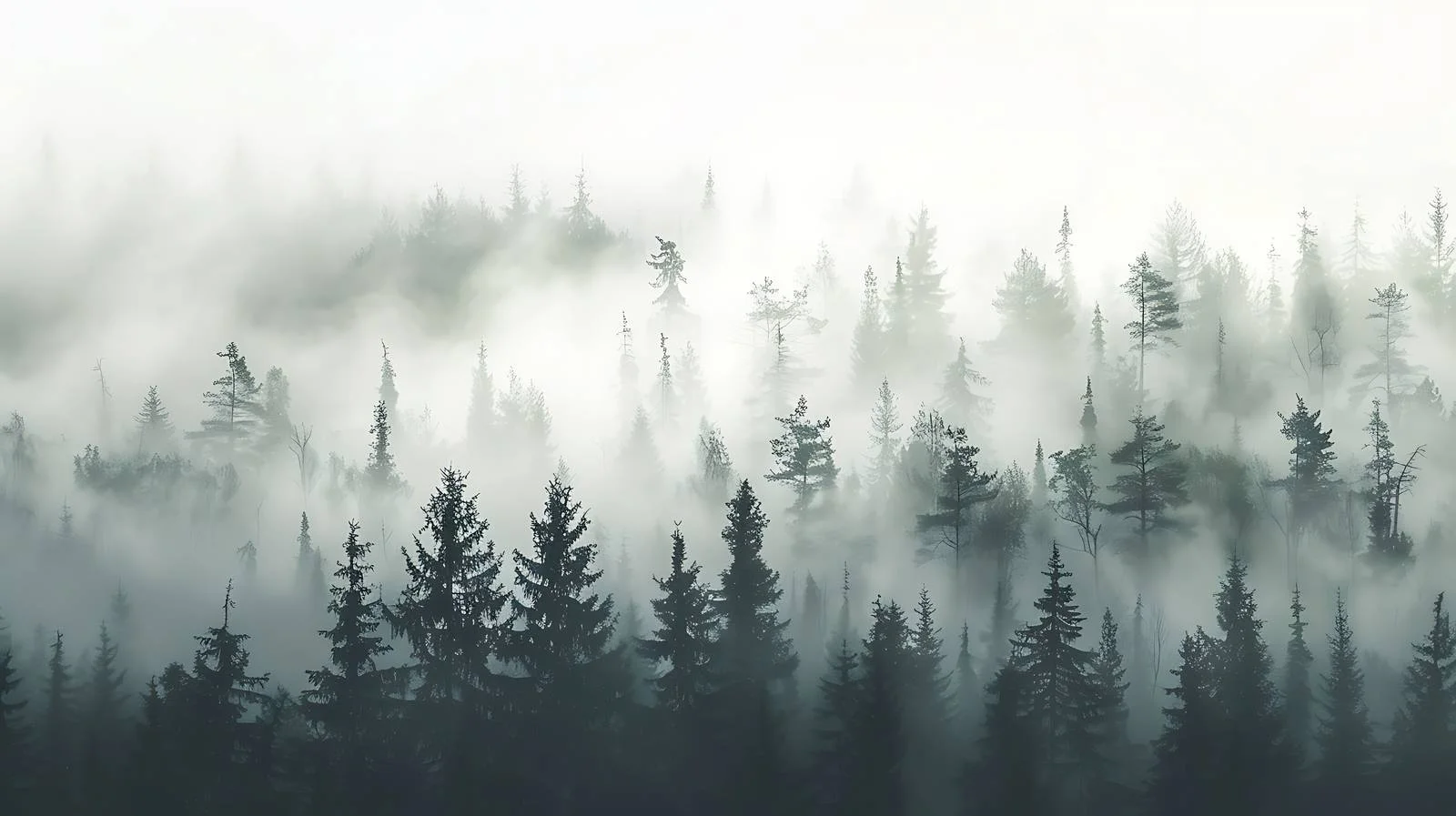 Serene Forest Morning in White Isolation — free download from Dotvec