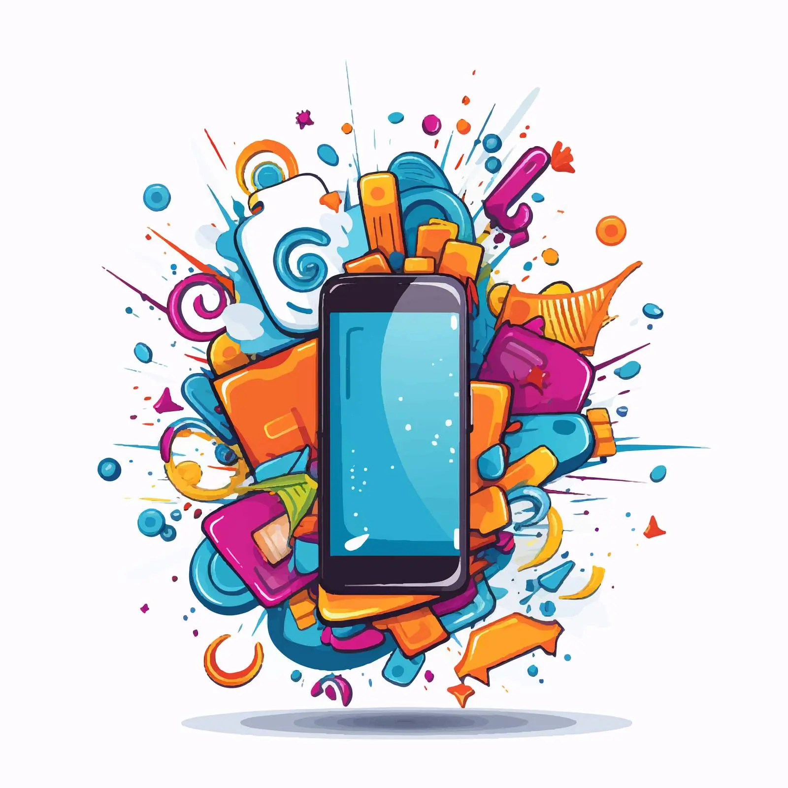 Mobile Advertising Vector Illustration on White Background — free download from Dotvec