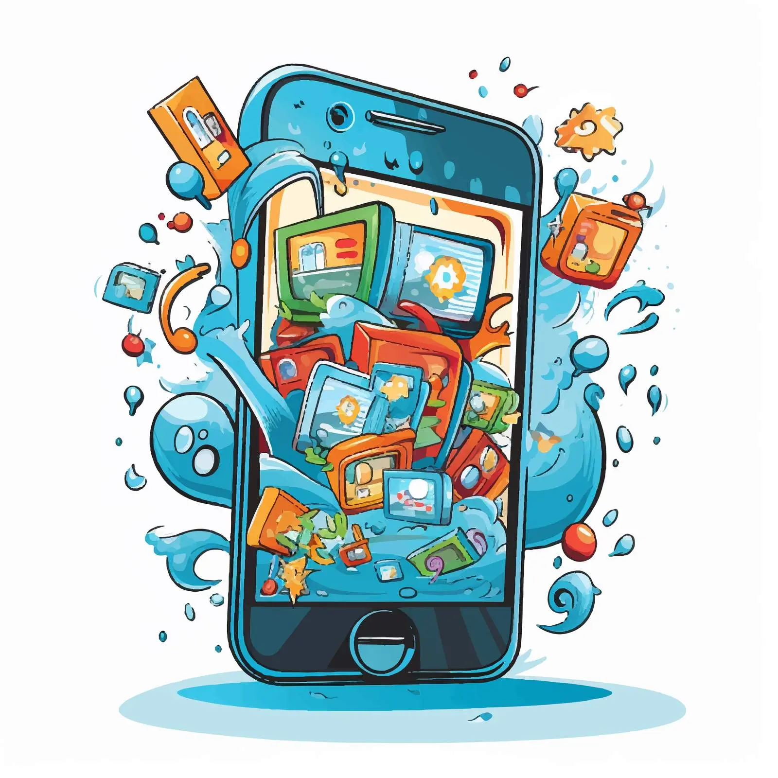 Mobile Advertising Vector Illustration on White Background — free download from Dotvec