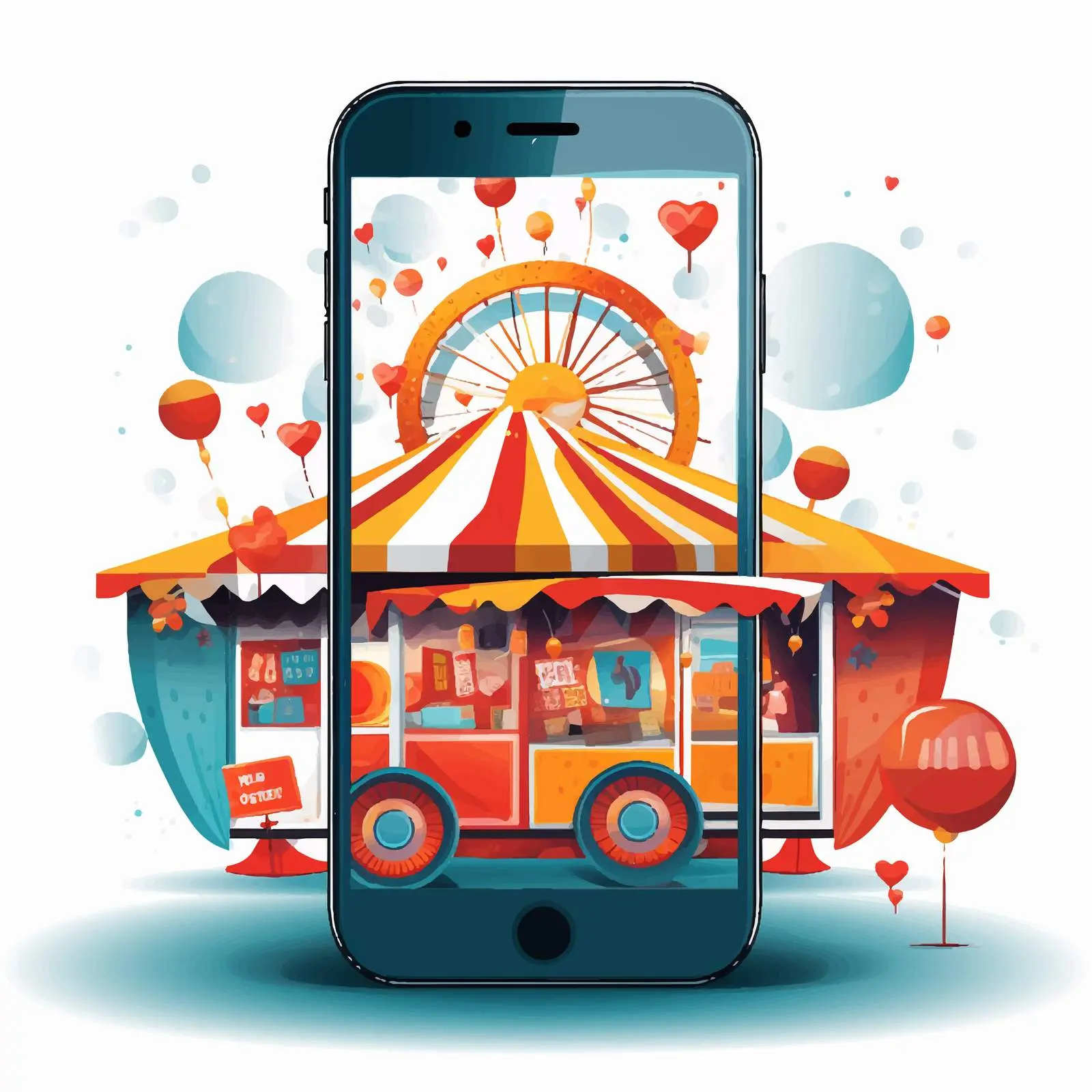 Mobile Advertising Vector Illustration on White Background — free download from Dotvec