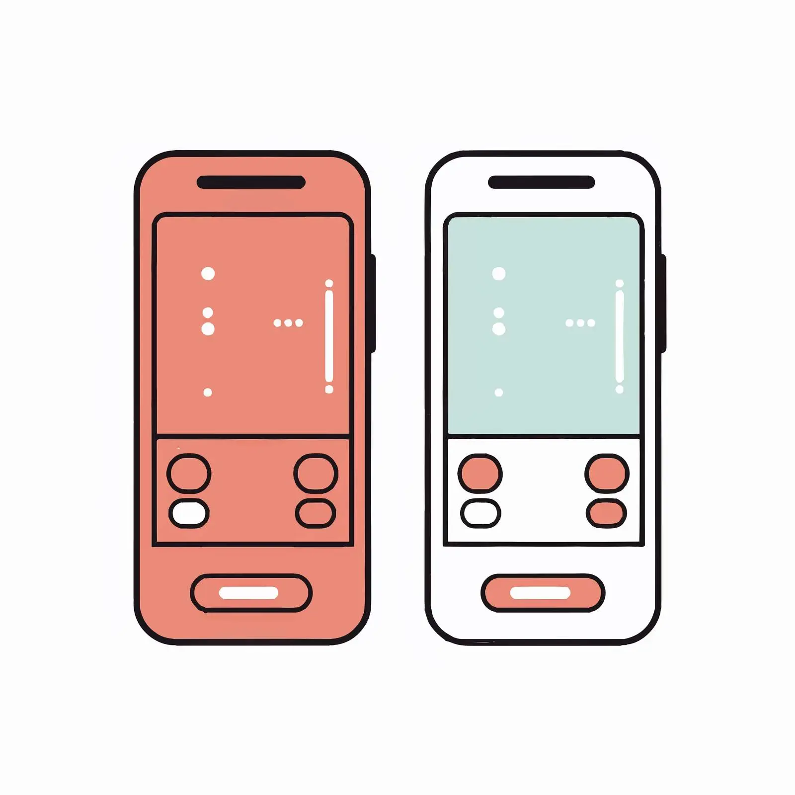 Cartoon Mobile Phone Line Vector Illustration — free download from Dotvec