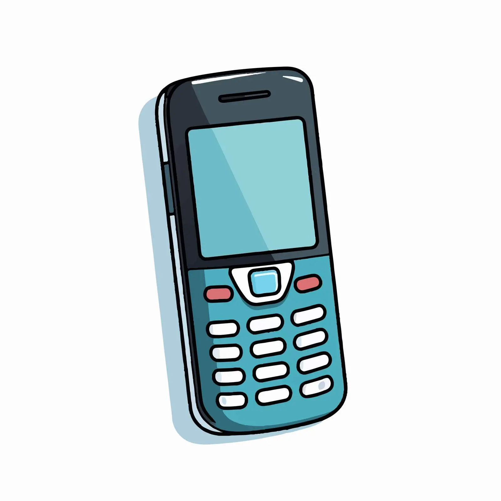 Cartoon Mobile Phone Line Vector Illustration — free download from Dotvec