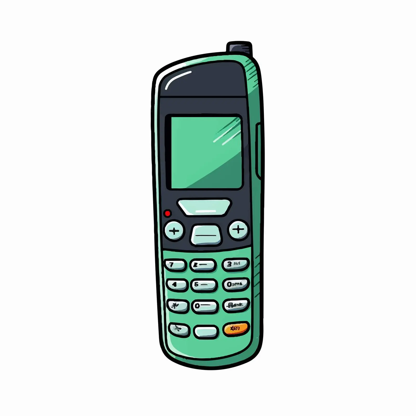Cartoon Vector Illustration of Mobile Phone Line Art — free download from Dotvec