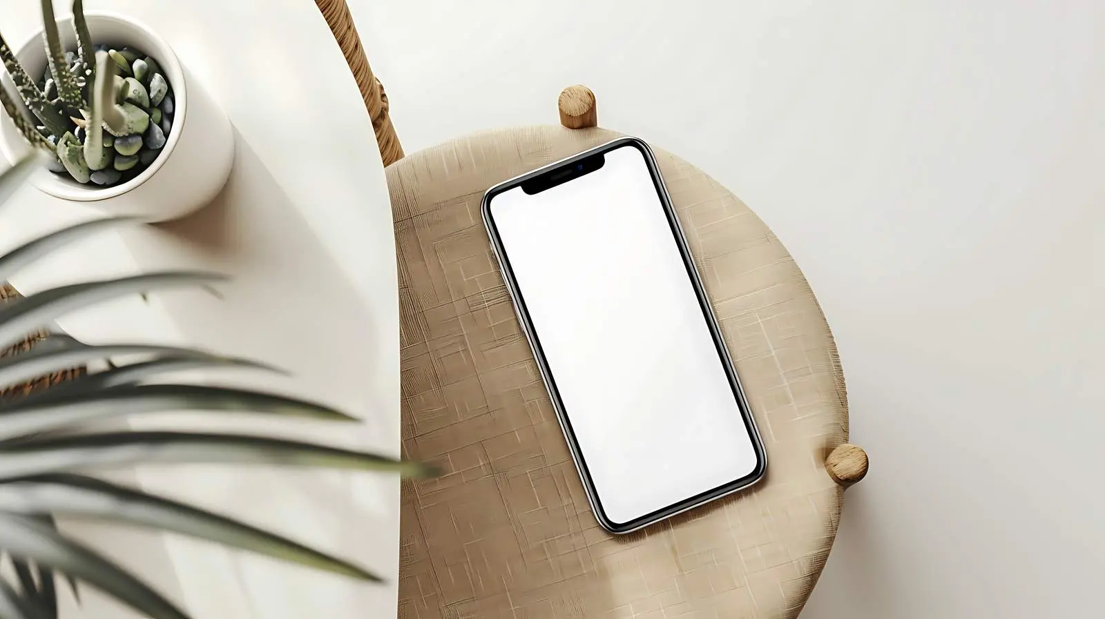 Mobile Phone on Beige Stool - Aesthetic Flat Lay – free current image from Dotvec