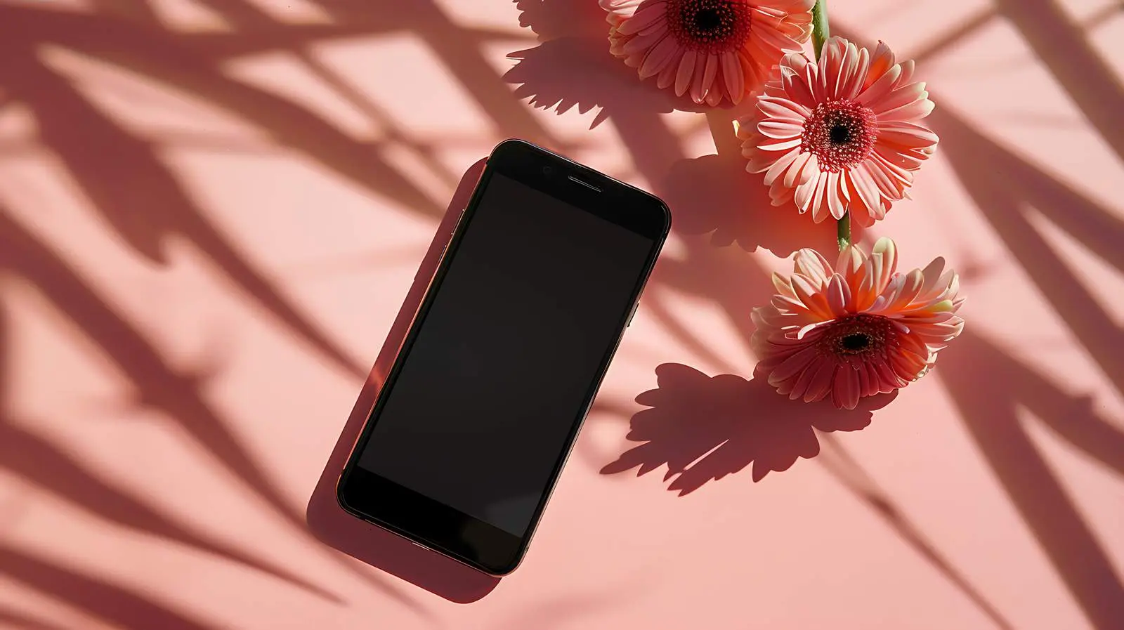Mobile Phone Mockup with Gerber Flowers Background — free download from Dotvec