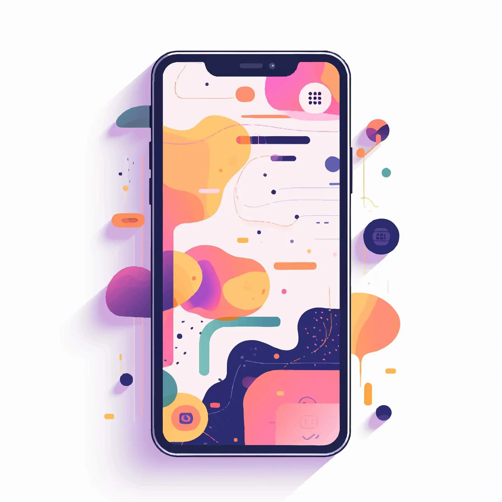 Smartphone User Interface Display Vector Illustration – free interface element image from Dotvec