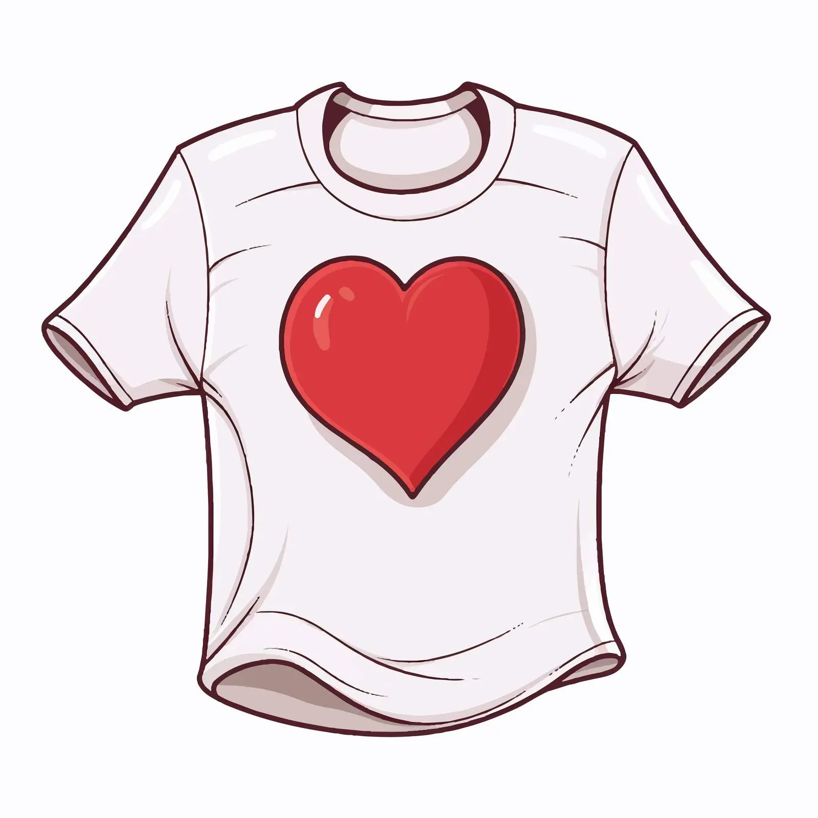 Heart Hugging Shirt Mockup Illustration — free download from Dotvec