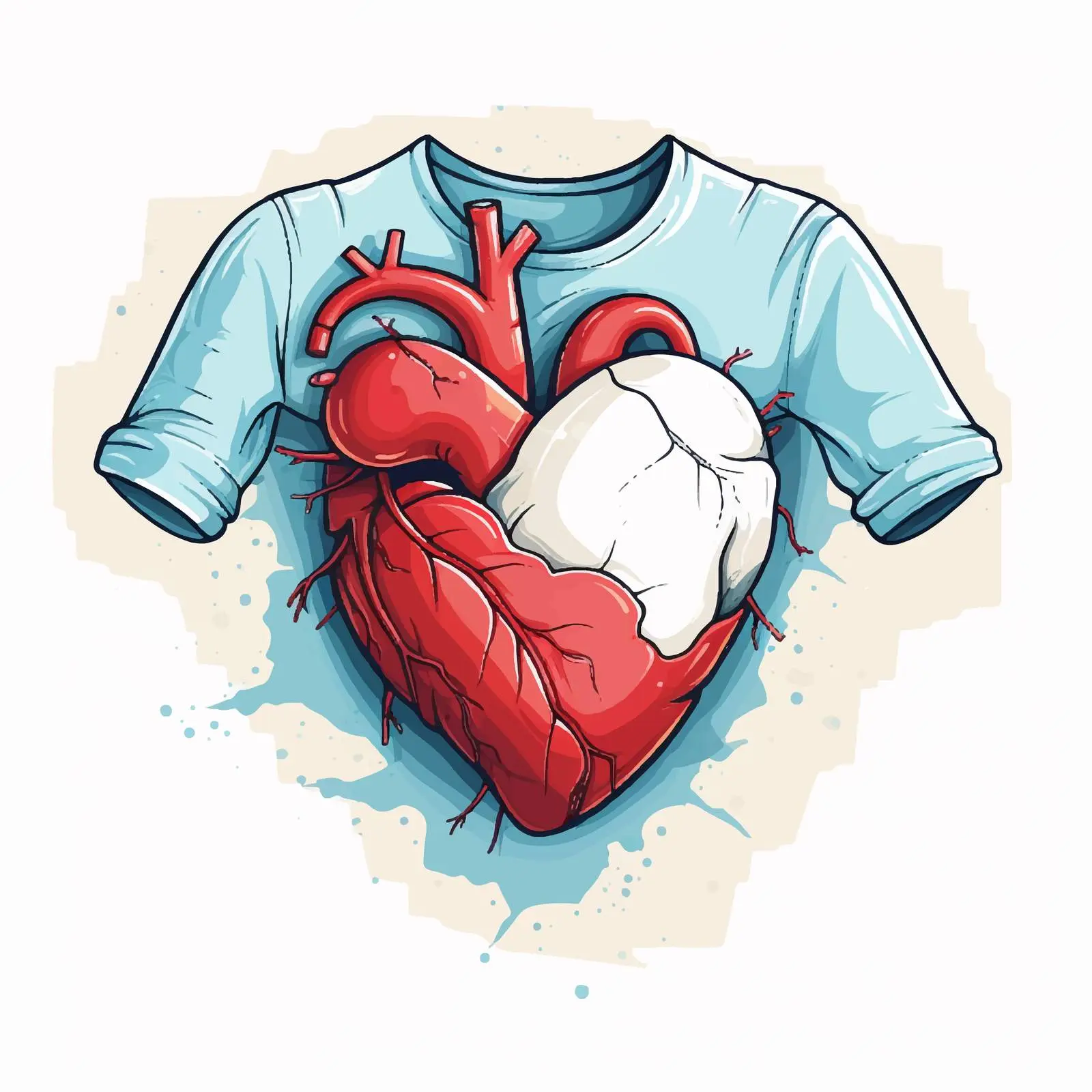 Heart Hugging Shirt Mockup Illustration Vector — free download from Dotvec
