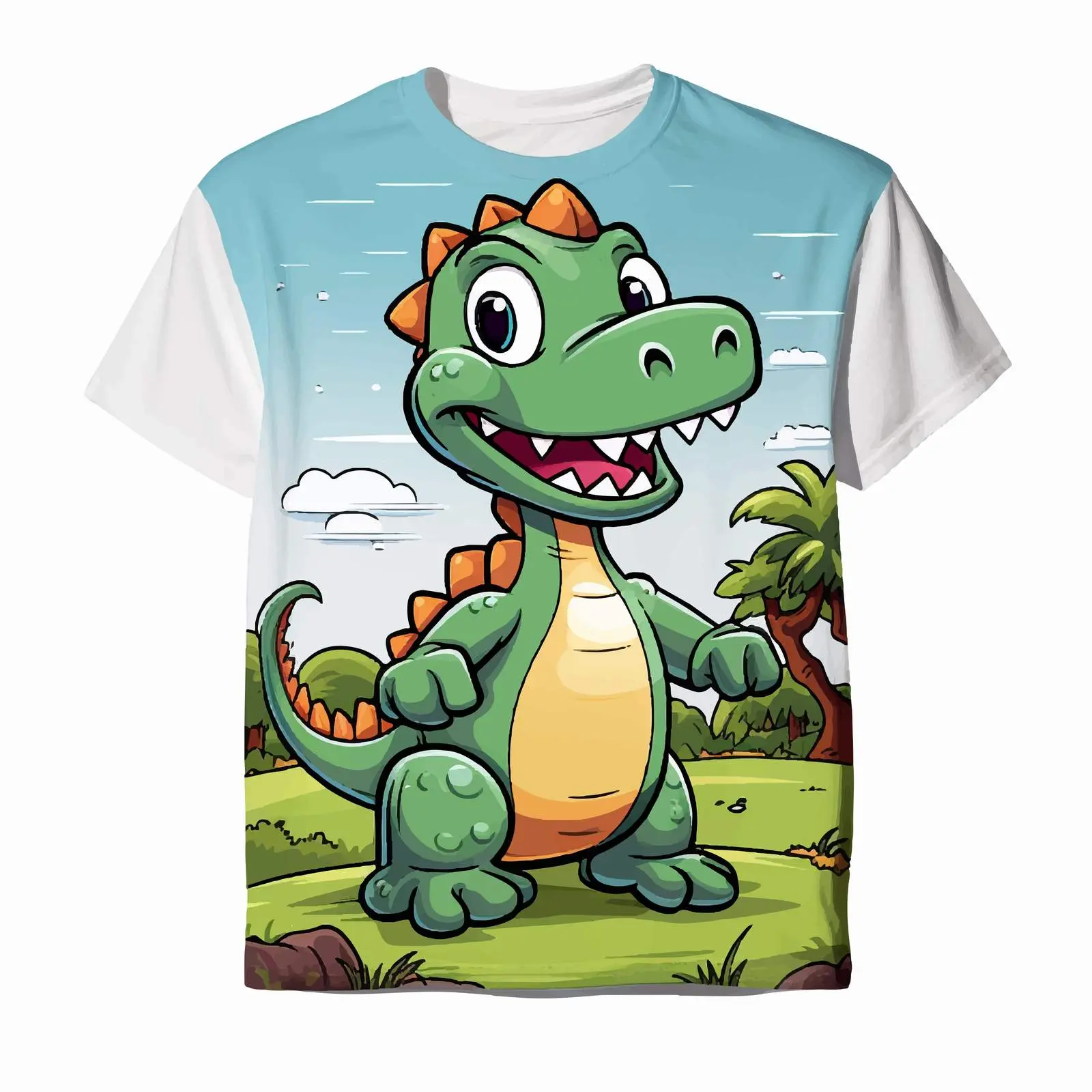 Dinosaur Cartoon Character Shirt Mockup — free download from Dotvec