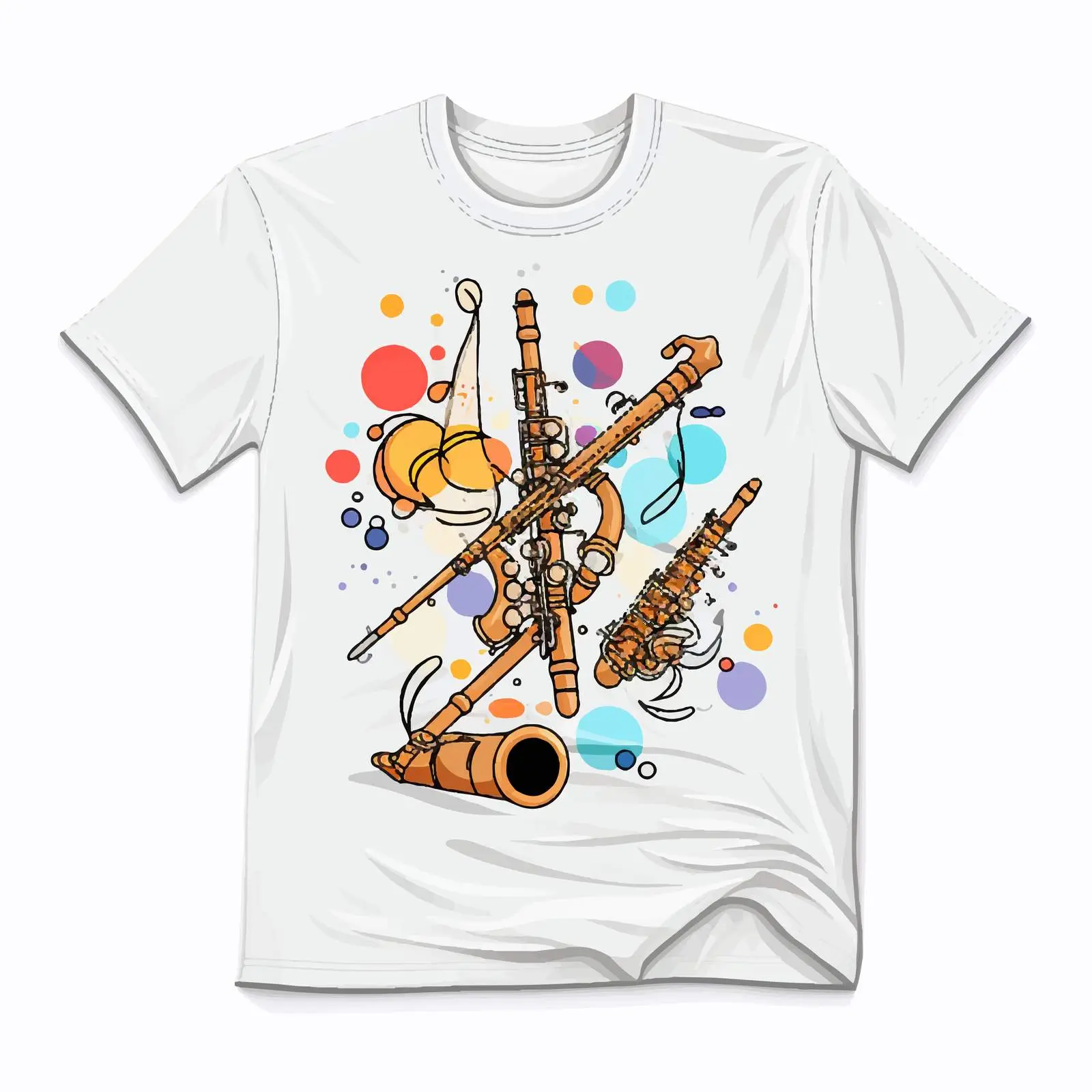 Flute Music Instruments Shirt Mockup Illustration — free download from Dotvec