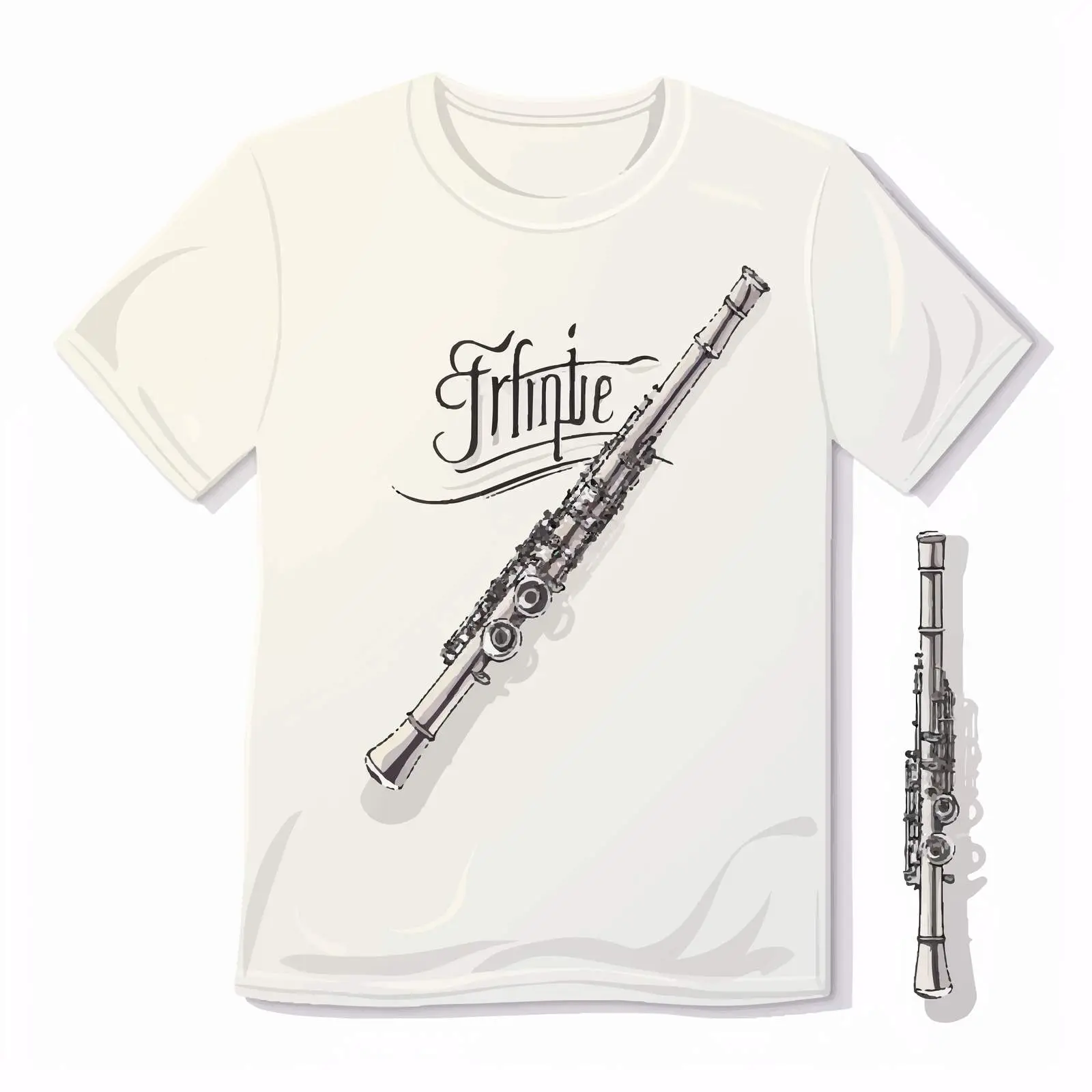 Shirt Mockup with Flute Music Instruments Design — free download from Dotvec