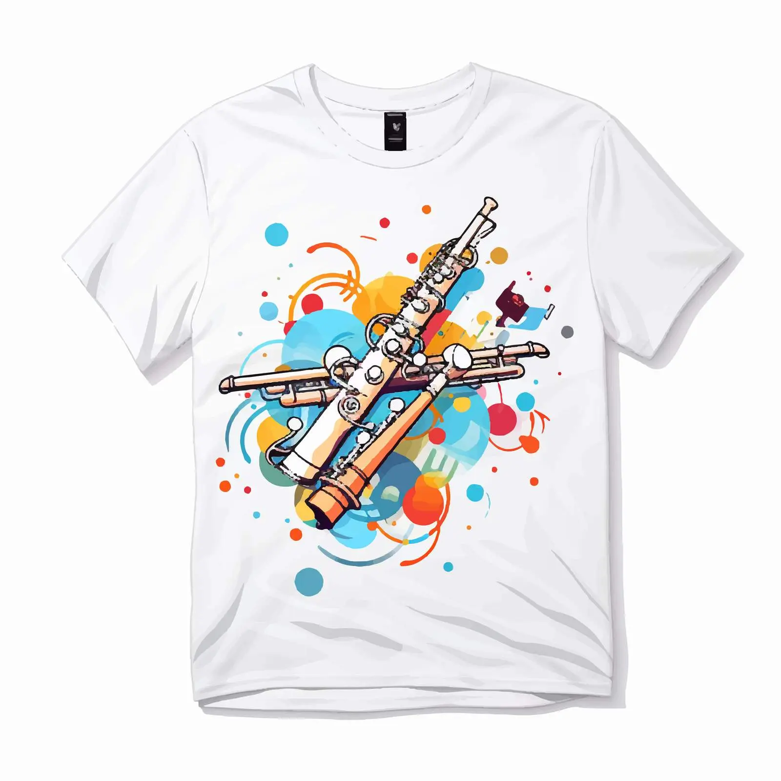 Flute Music Instruments Logo Shirt Mockup — free download from Dotvec