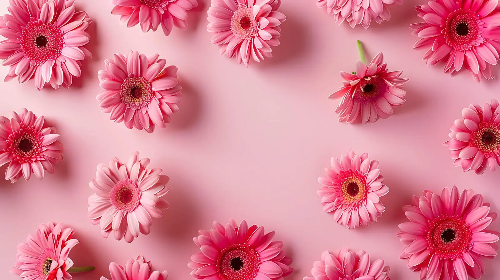 Pink Gerber Flowers Mockup Frame on Pastel Background — free download from Dotvec
