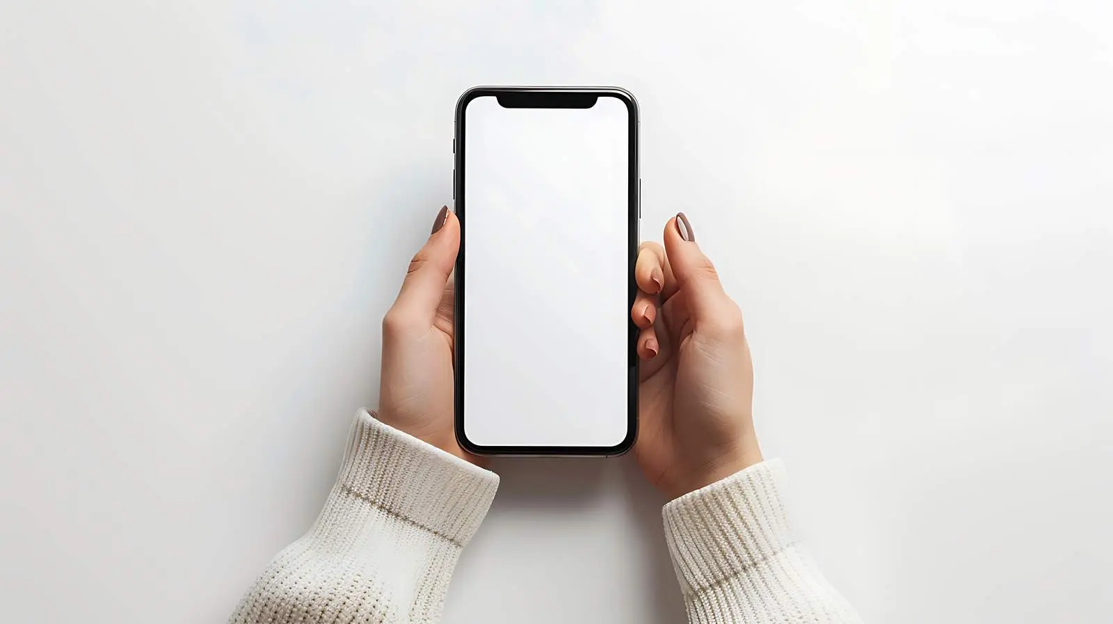 Smartphone Mockup in Female Hand with Blank Screen — free download from Dotvec