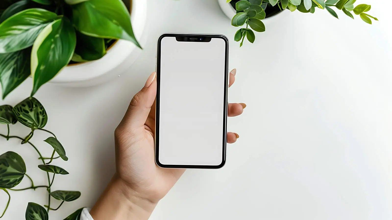 Smartphone Mockup in Female Hand with Blank Screen — free download from Dotvec