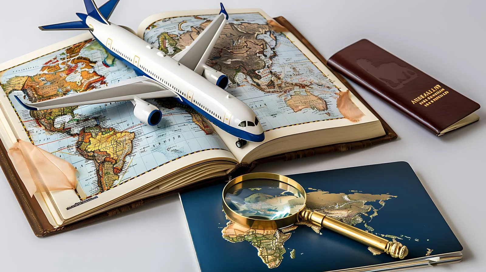 Model Airplane on Book Road Map — free download from Dotvec