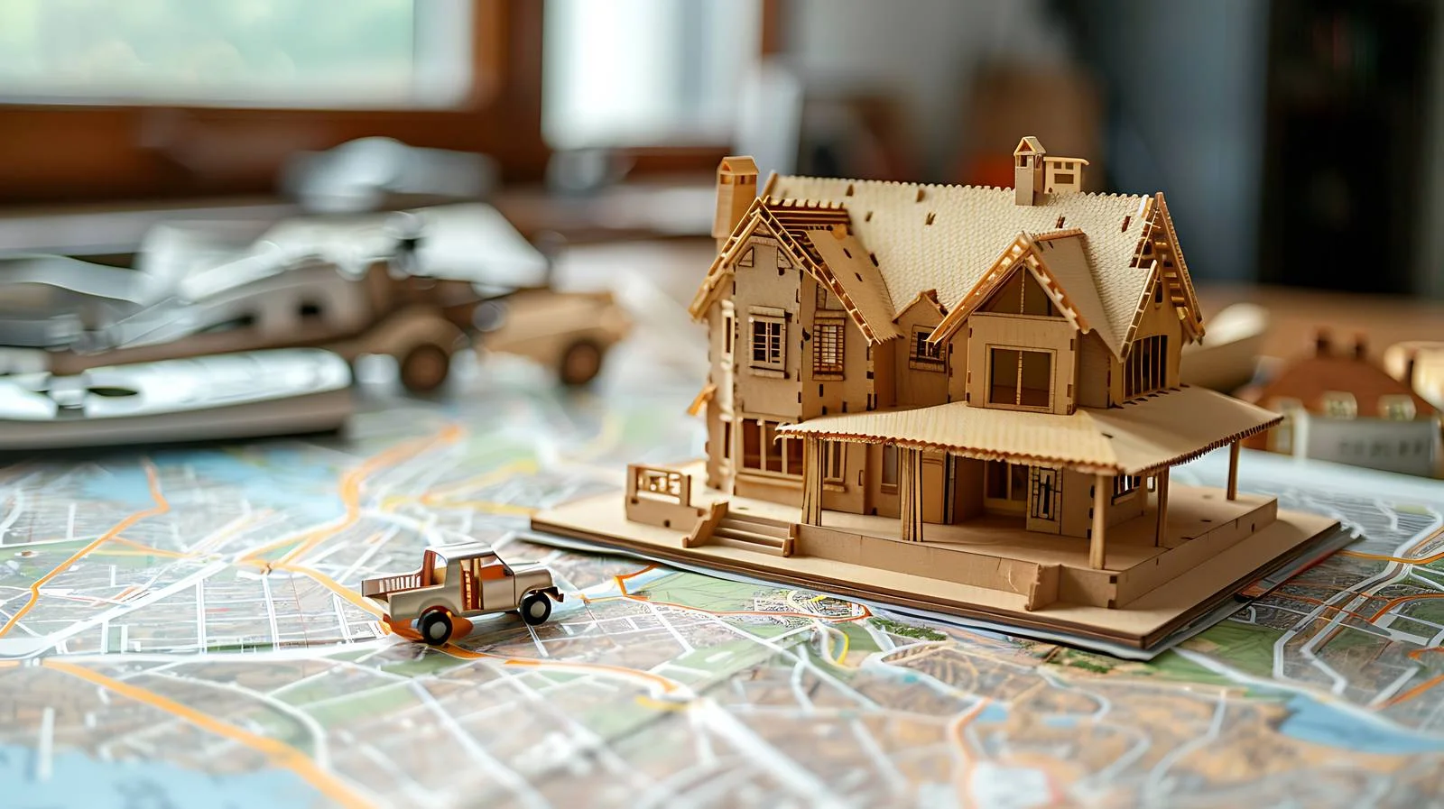 Miniature City Model with Forklift – free forklift image from Dotvec