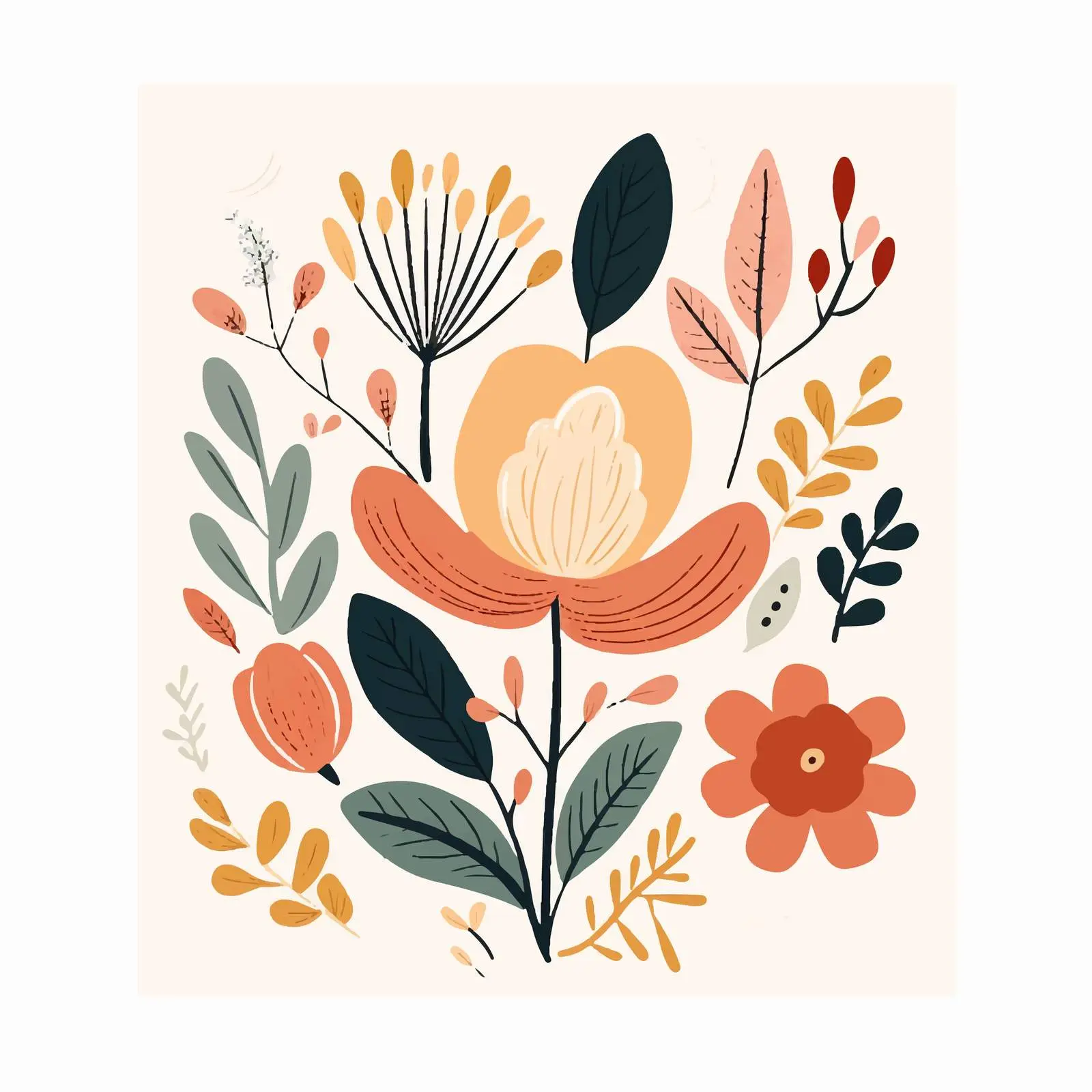 Trendy Abstract Floral Botanical Wall Art — free download from Dotvec