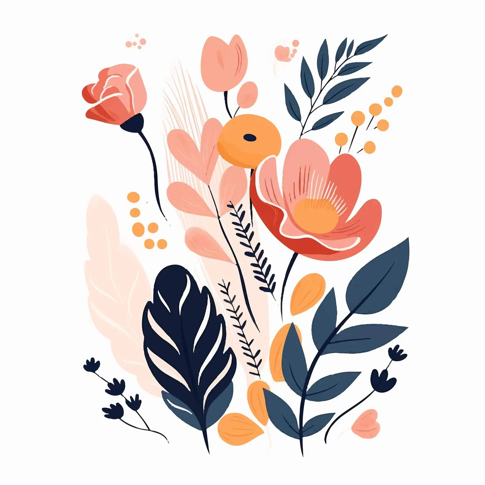 Trendy Abstract Floral Botanical Wall Art — free download from Dotvec