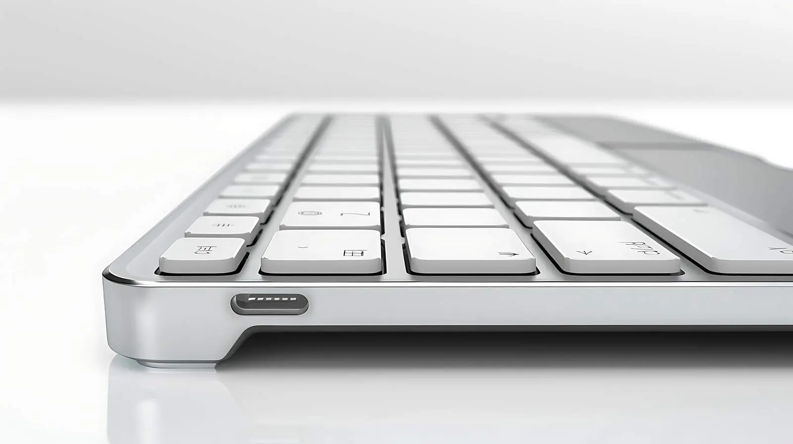 Sleek Aluminum Computer Keyboard on Table – free typing image from Dotvec