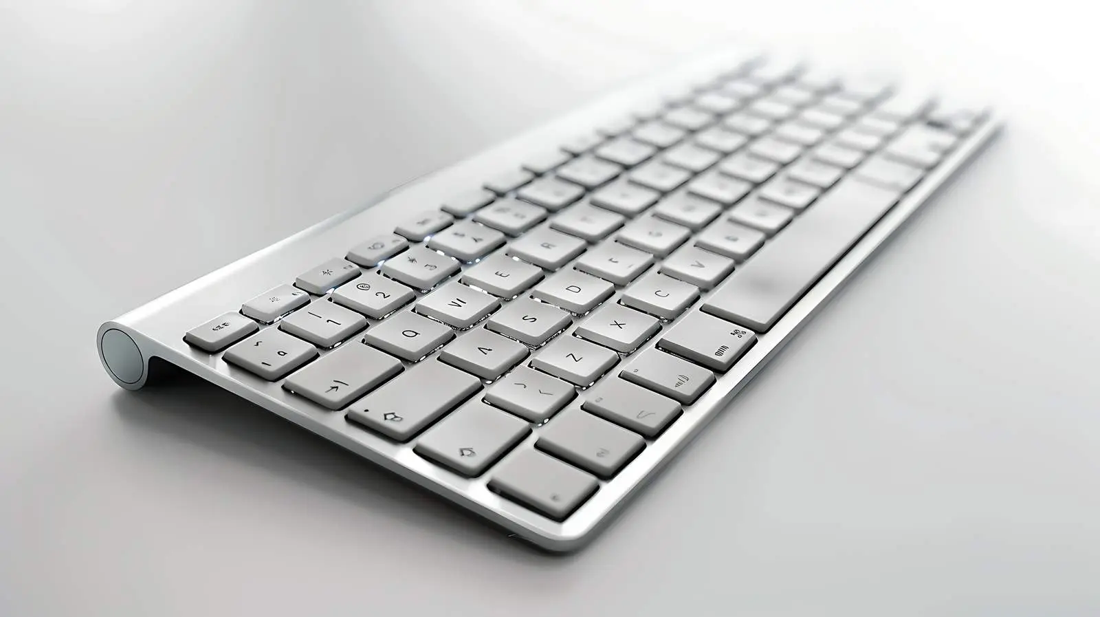 Modern Aluminum Computer Keyboard Isolated on Table – free wireless image from Dotvec