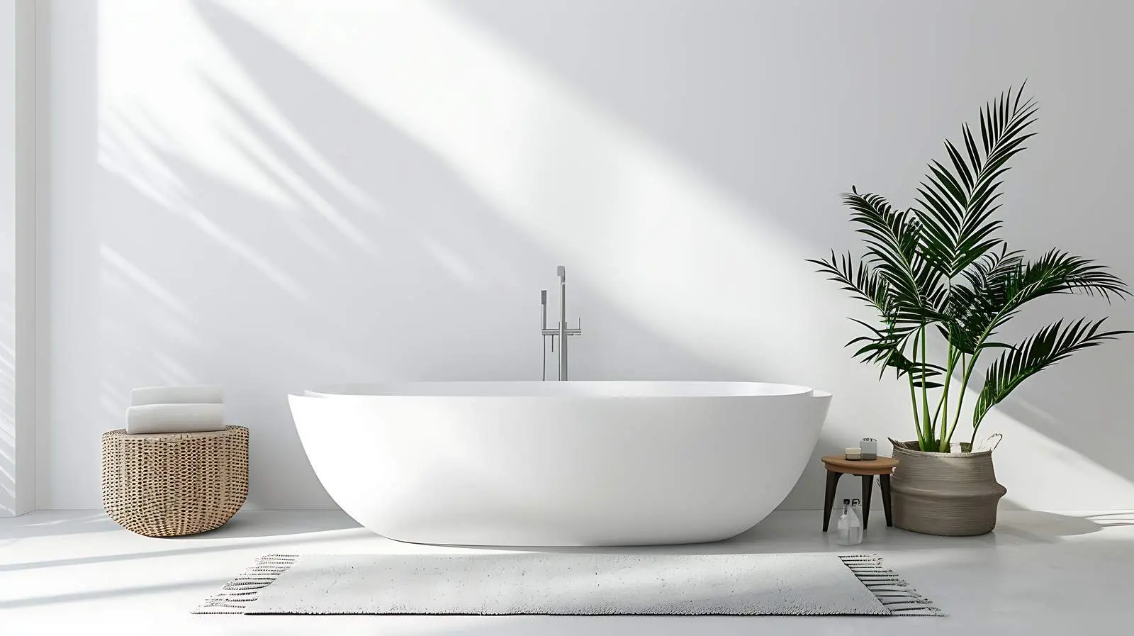 Modern Bathroom Interior with Sunlight and Shadows – free bathroom decor image from Dotvec