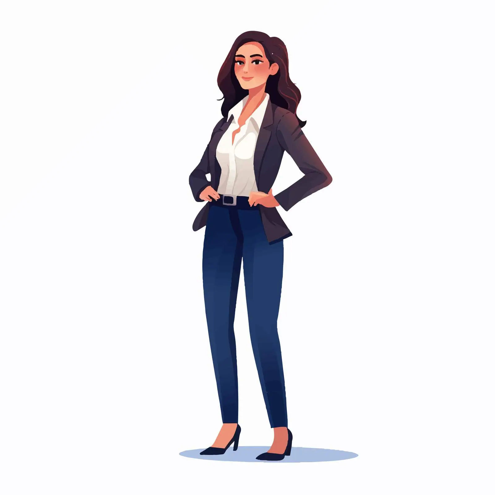 Modern Businesswoman Smiling in Professional Attire — free download from Dotvec