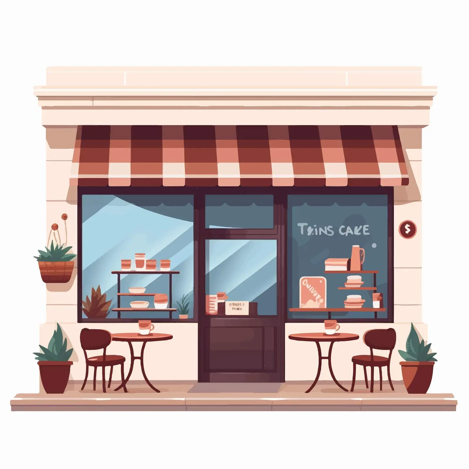 Modern Cafe Exterior with Summer Terrace Furniture — free download from Dotvec