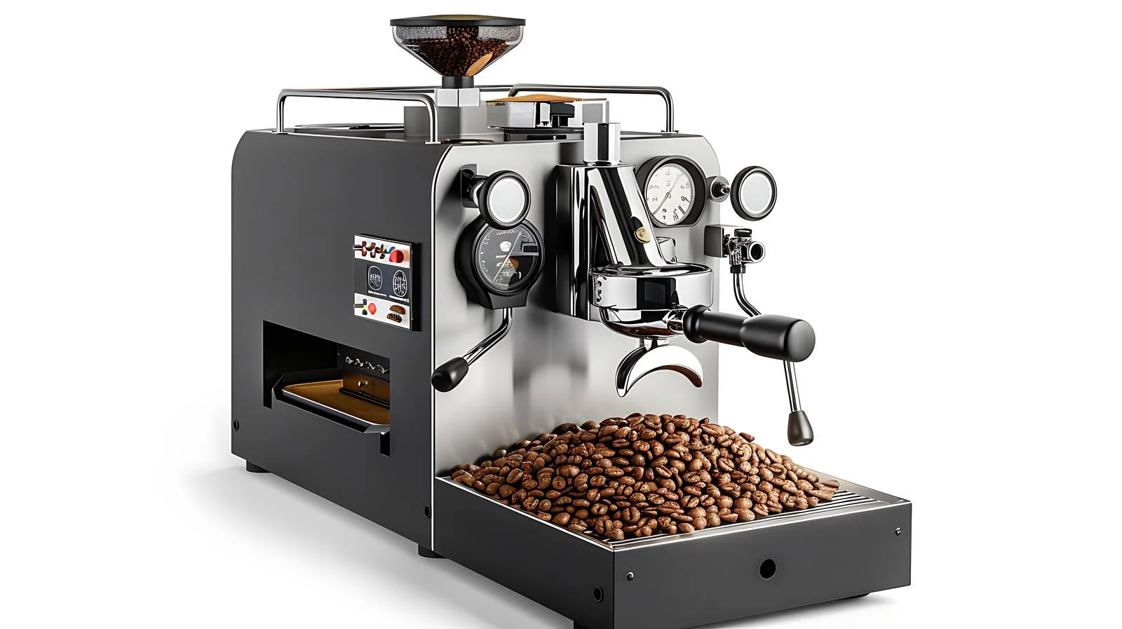 Sleek Coffee Roasting Equipment Displaying Fresh Brew – free roasting image from Dotvec