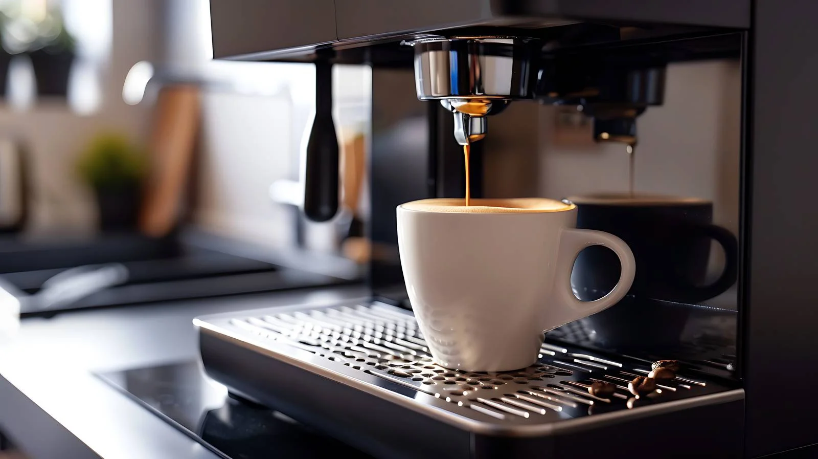 Sleek Espresso Maker and Cup — free download from Dotvec