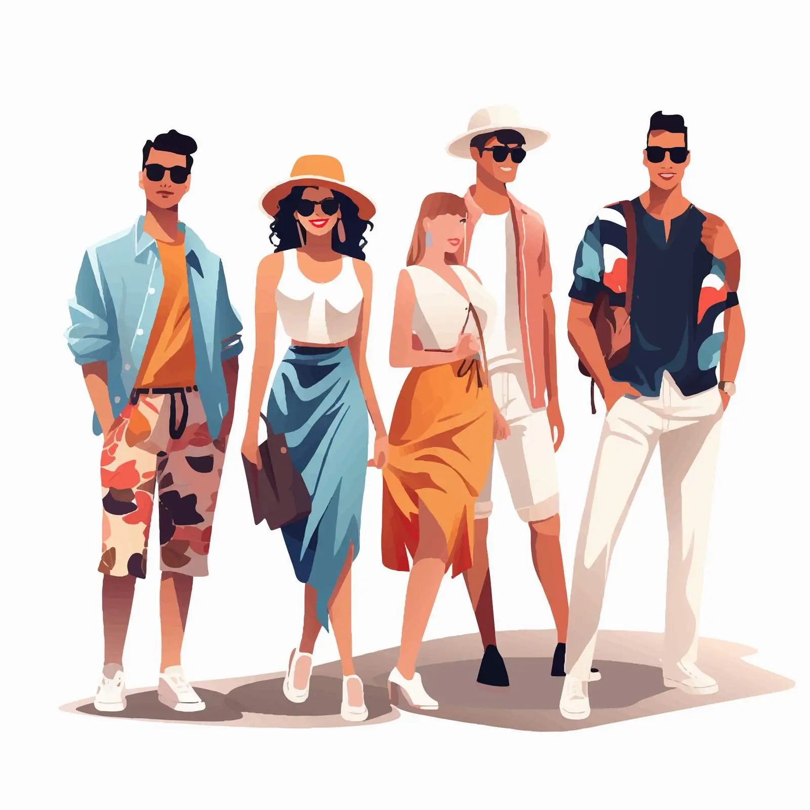 Trendy Young Men and Women in Modern Fashion — free download from Dotvec
