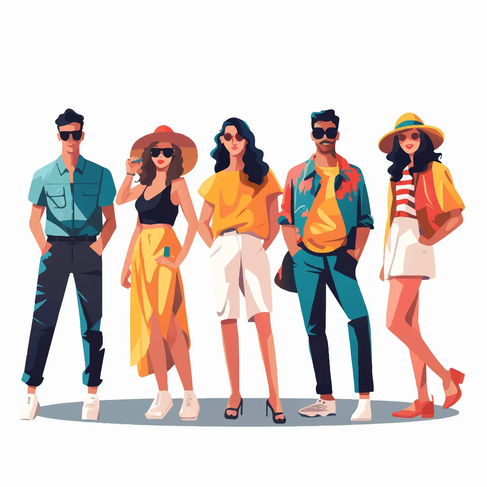 Young Trendy Men and Women in Modern Fashion — free download from Dotvec