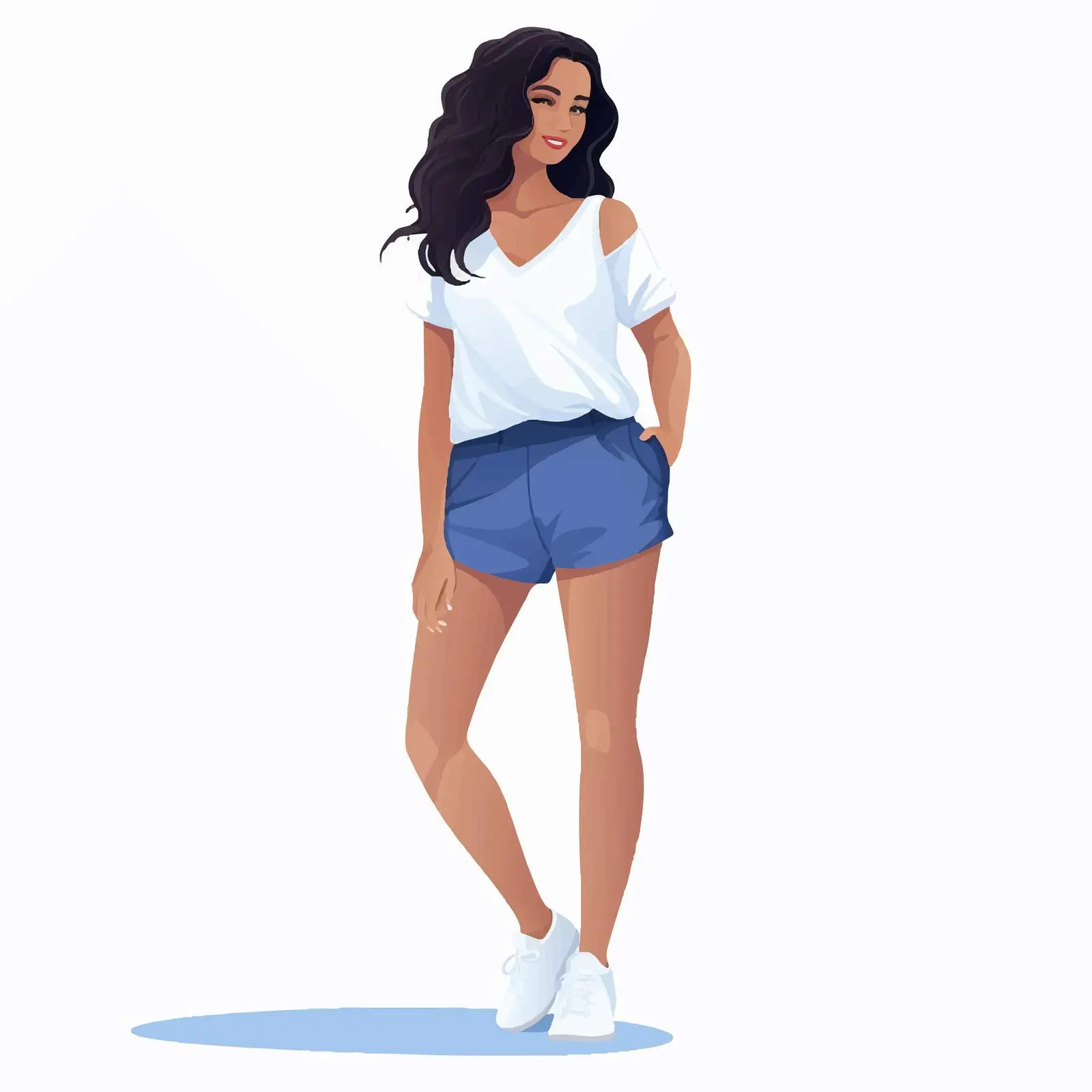 Stylish Summer Female Shorts in Trendy Design — free download from Dotvec