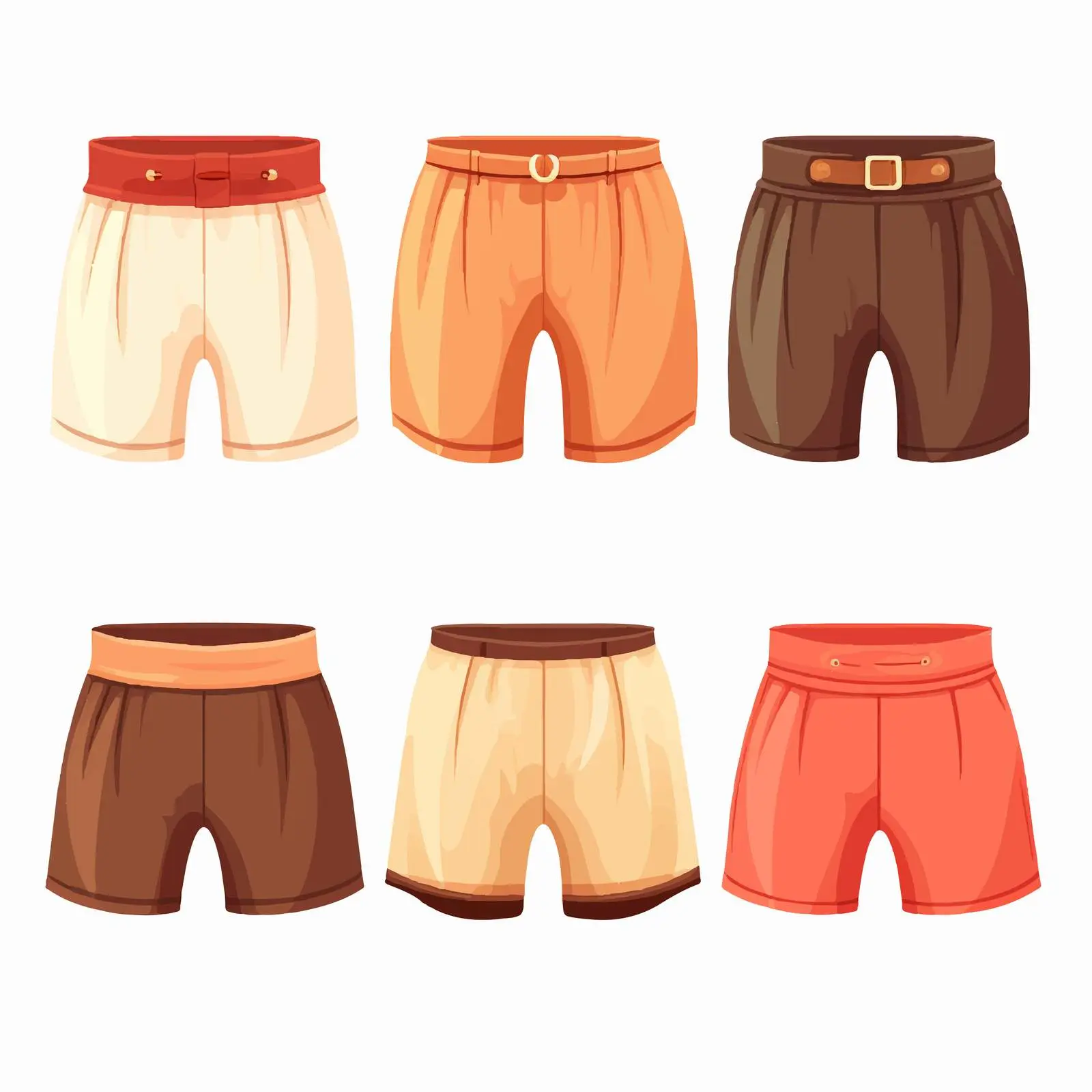 Stylish Summer Female Shorts Vectors – free daily outfit image from Dotvec
